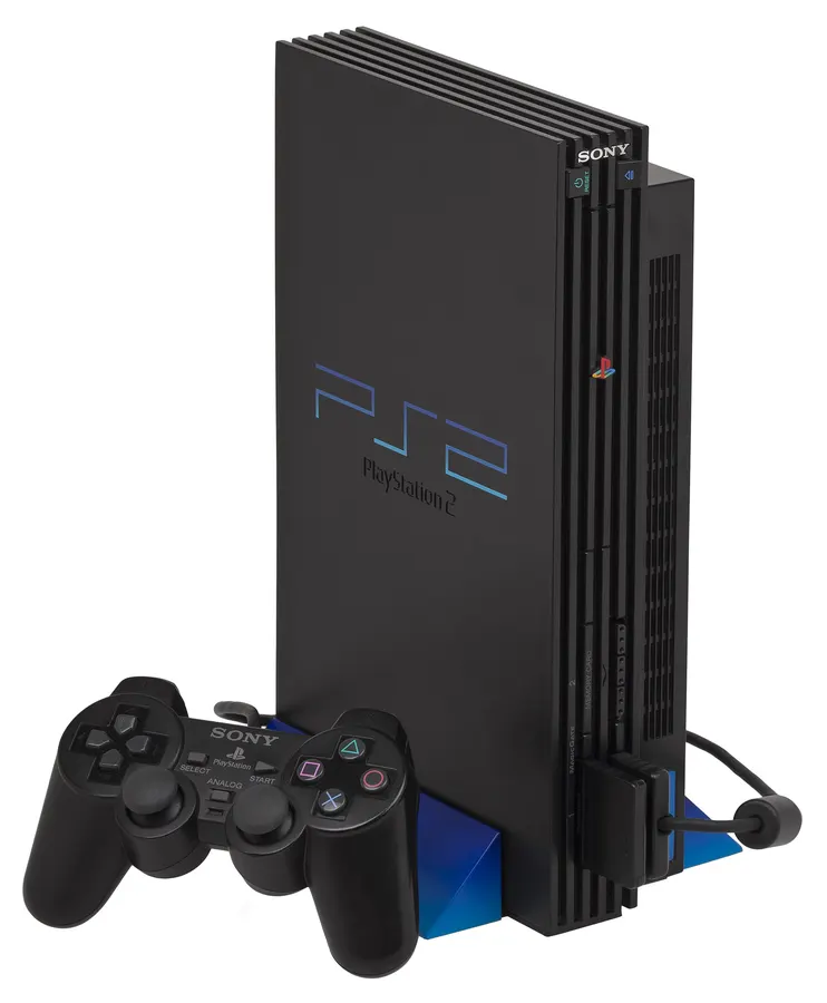 Original black PlayStation 2 console (fat model)