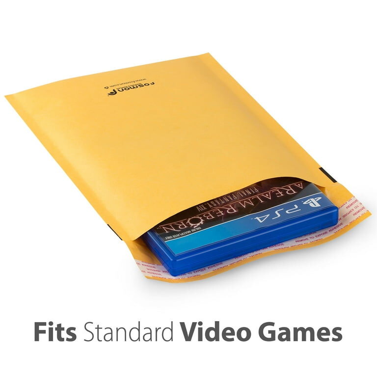 A video game sealed in a padded bubble mailer, ready to ship safely