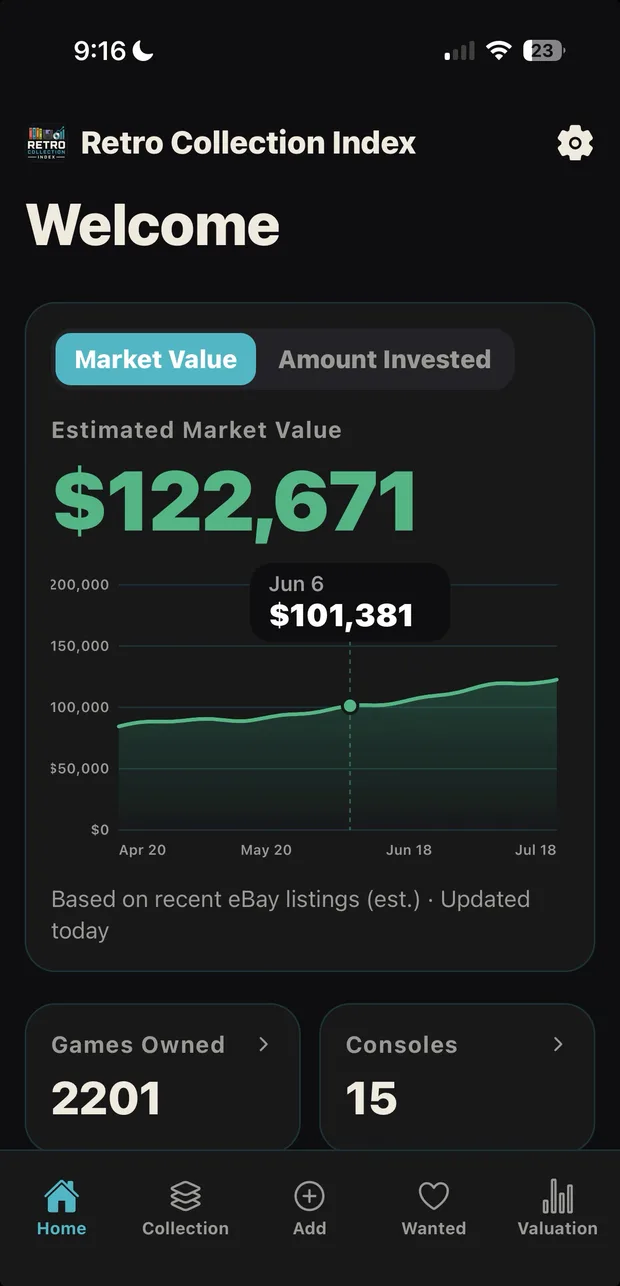 Home dashboard