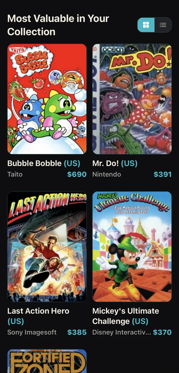 Most valuable games in your collection